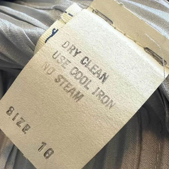 Ricki Lang For Nuit Vintage 1970s Lace Sheer Dress Pleated Size Large Women's - Picture 14 of 15